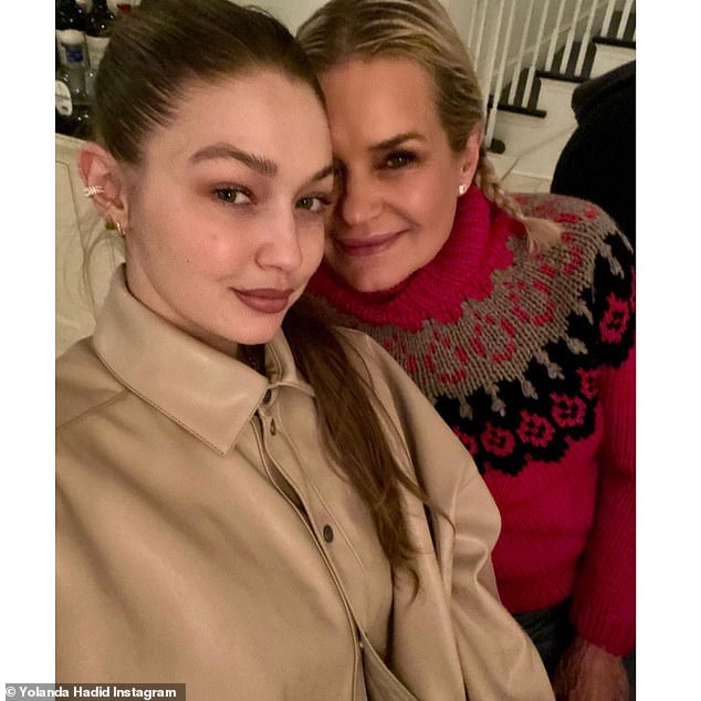Sweet: Yolanda and Gigi are part of a close-knit and loving family that includes Gigi's siblings, Bella and Anwar;  Seen here on Instagram about Christmastime 2020